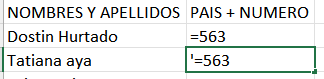 Solución para ingresar números como texto en Excel usando el prefijo "=".