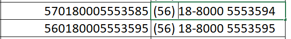 Captura de pantalla de Excel mostrando una columna con números de teléfono originales y otra columna donde se ha aplicado "Relleno rápido" (Flash Fill), destacando la necesidad de verificar los resultados.