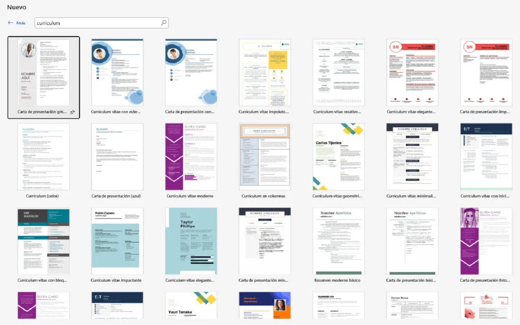 word_Mesa de trabajo 1 muestra plantillas de Microsoft Word