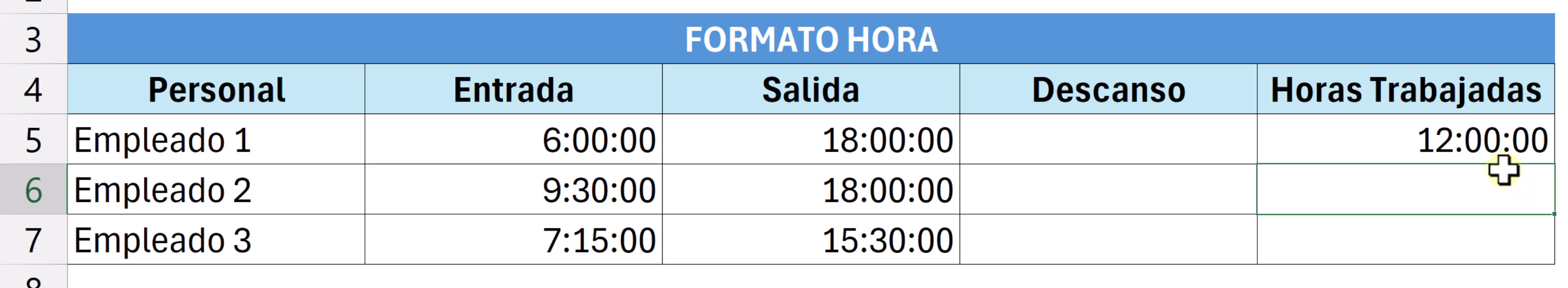 sumar horas en Excel como sumar horas en Excel