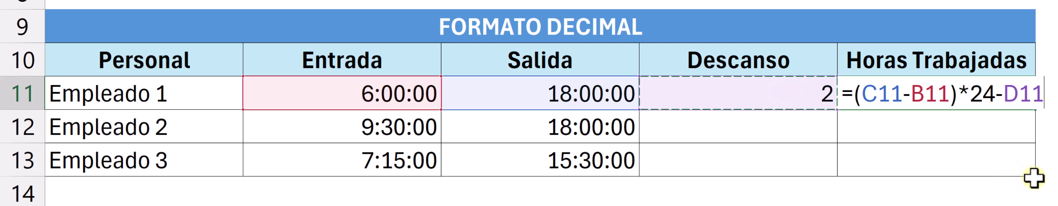 restar descansos en Excel como se puede restar descansos en Excel