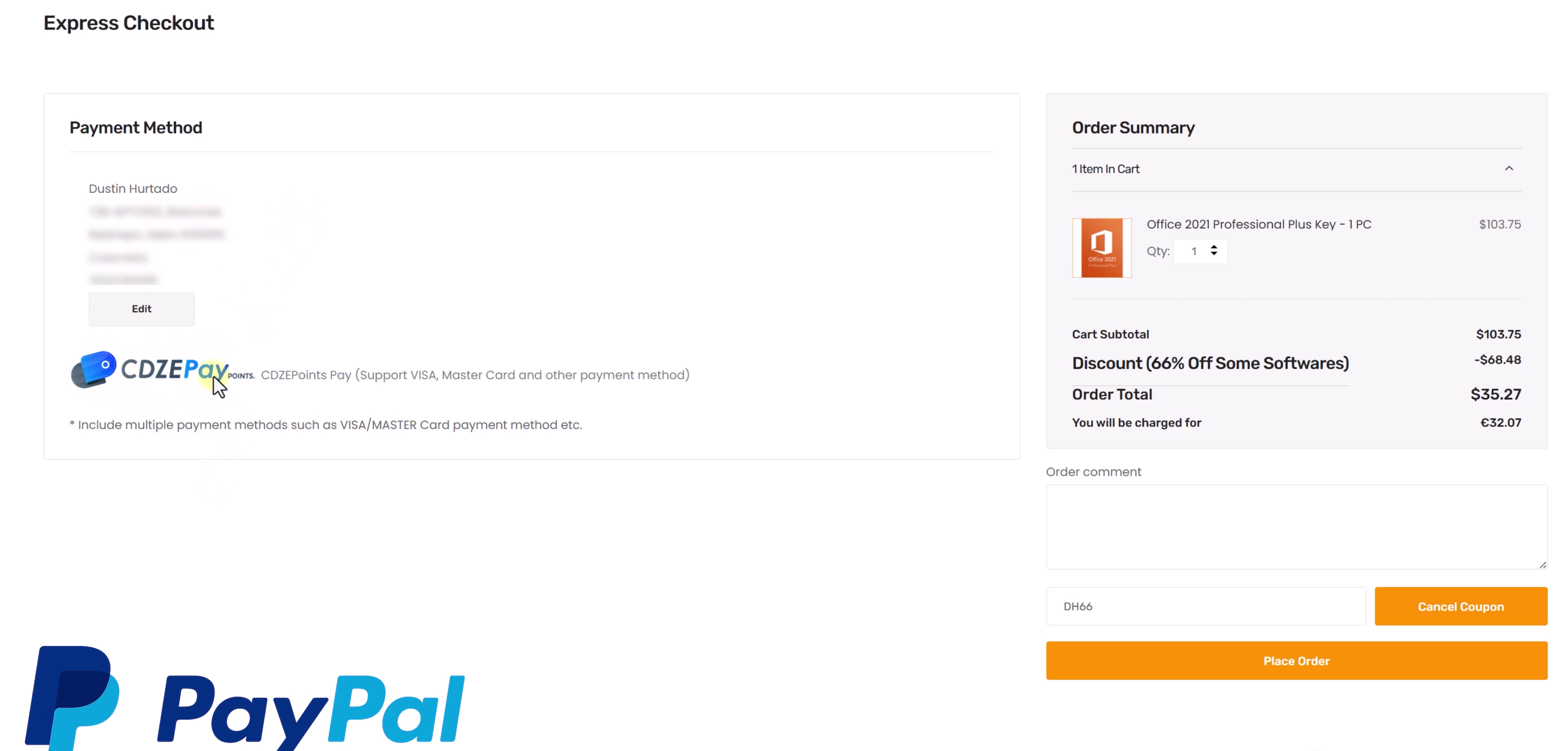 pasarela de pago pagar por paypal